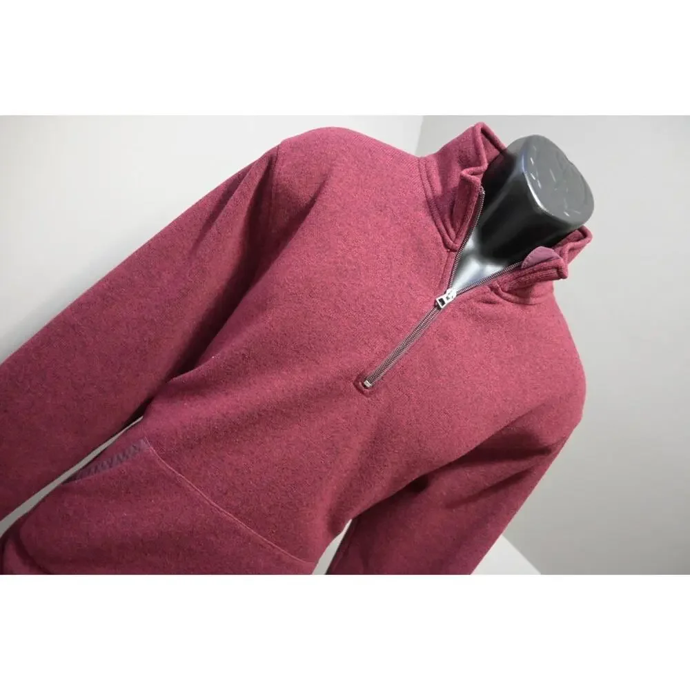 J Crew Mercantile‎ 1/4 Zip Fleece Sweater Burgundy Casual Prep Mens Size XL